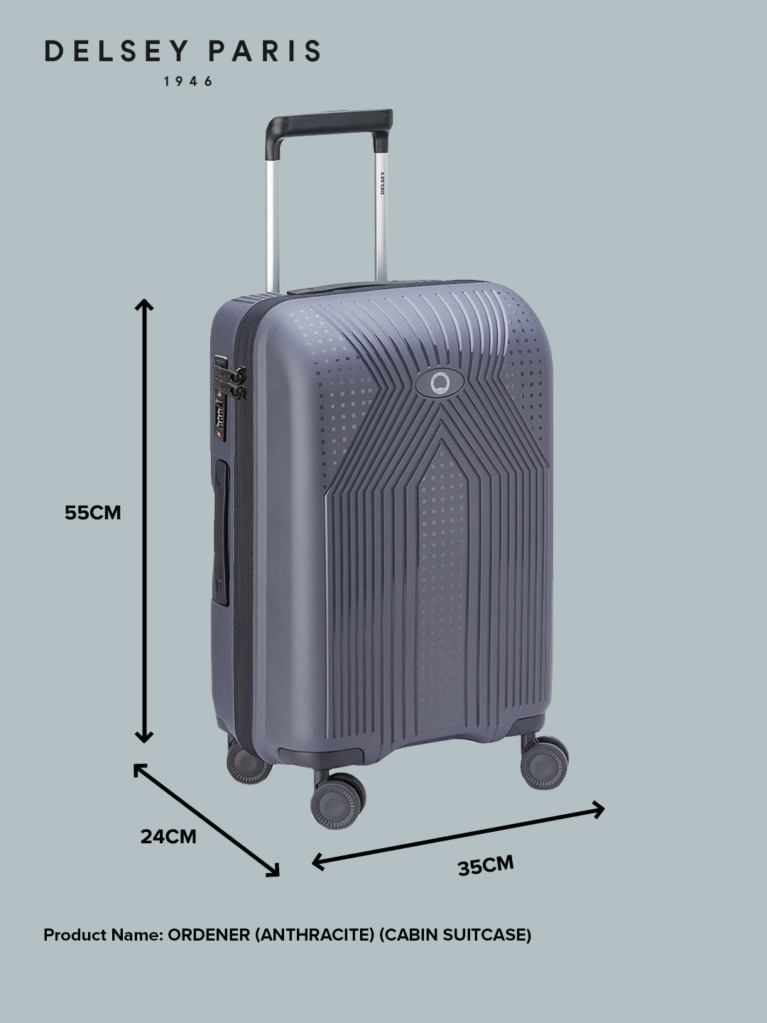 Delsey carry on luggage size on sale